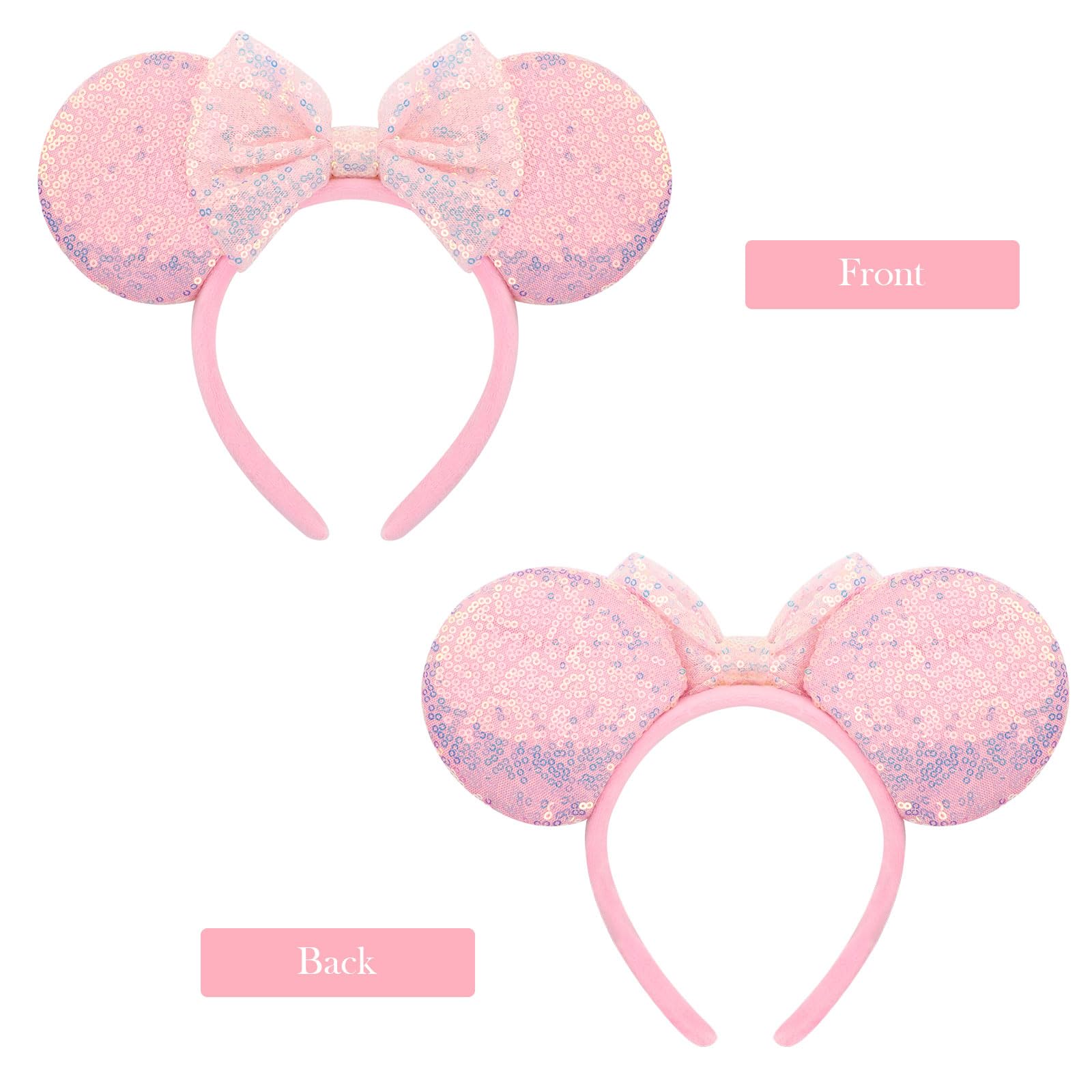 AQOKKA mouse ears headband side view emphasizes lightweight design for long-lasting comfort.