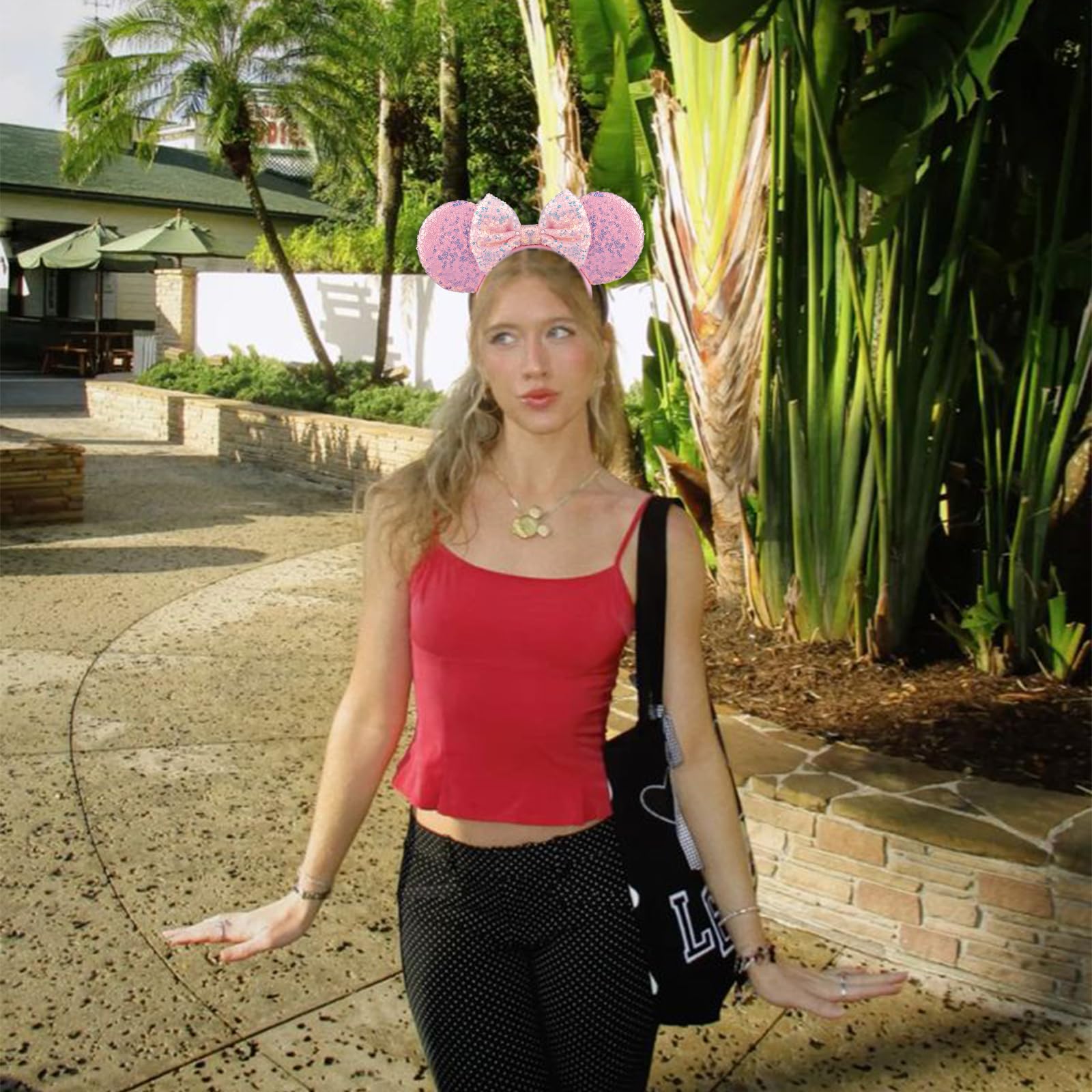 AQOKKA headband wearability all-day shows versatile use from cosplay to amusement parks.