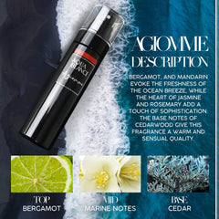 AQUA BLANCE Agiomme bottle blends sea breeze and sun-kissed notes.