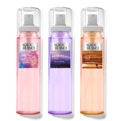 Aqua Blance body spray bottle close-up for a long-lasting scent after shower