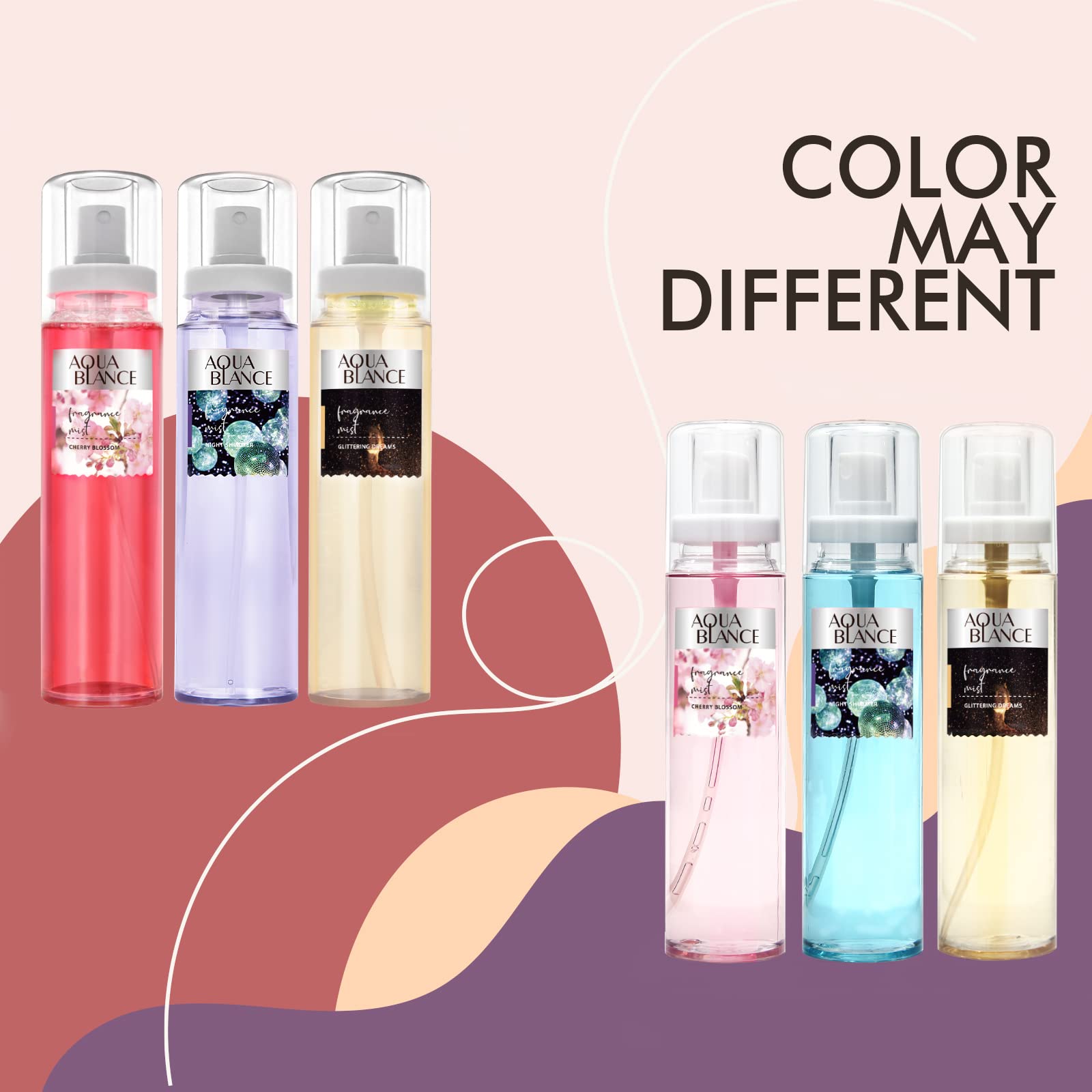 Aqua Blance body spray mist being applied on skin for instant fragrance boost.