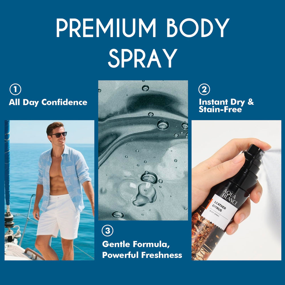 AQUA BLANCE Body-spray quick-use ideal after workouts, at the office, or while traveling