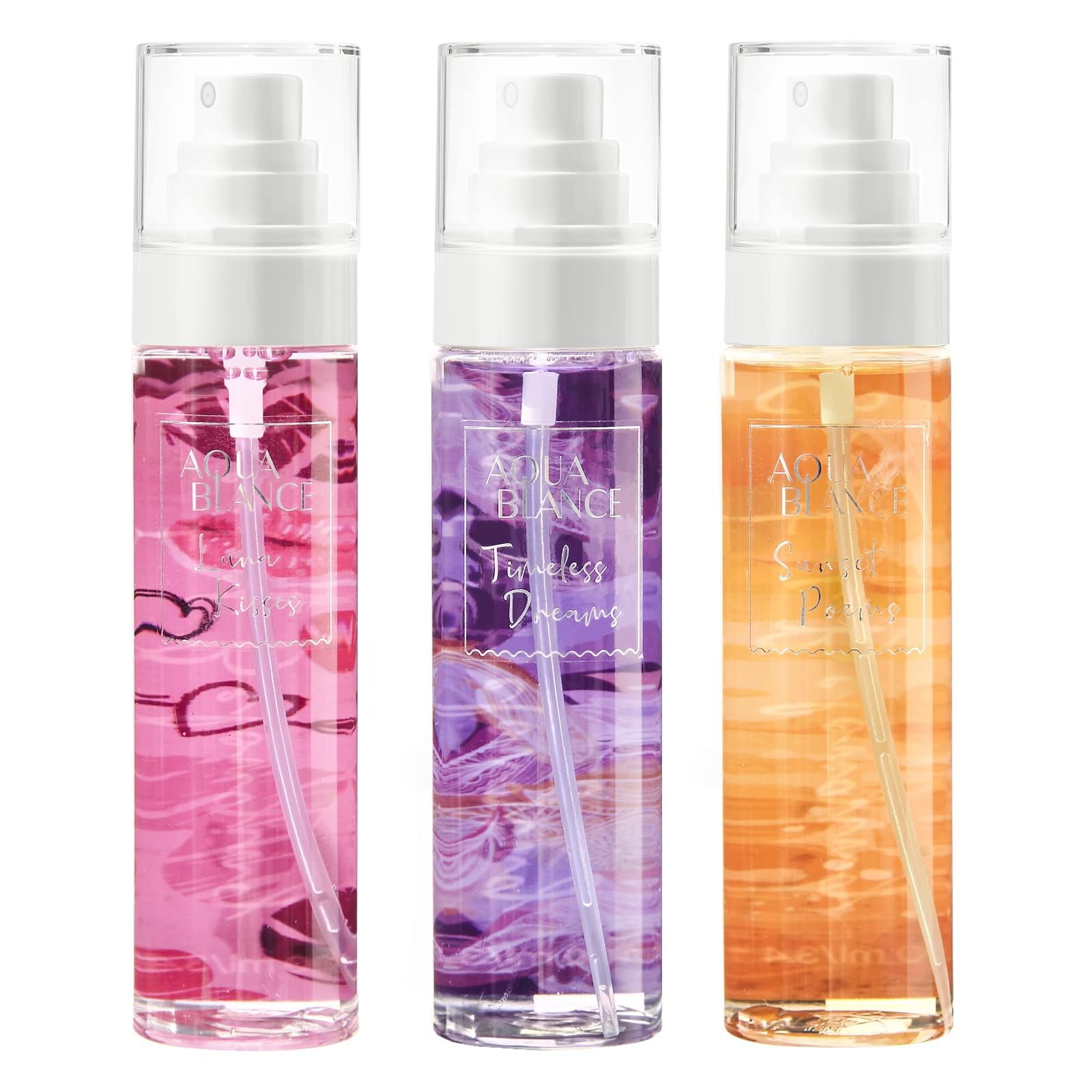 Aqua Blance Dreams fragrance mist packaging shows gift-ready presentation for celebrations.