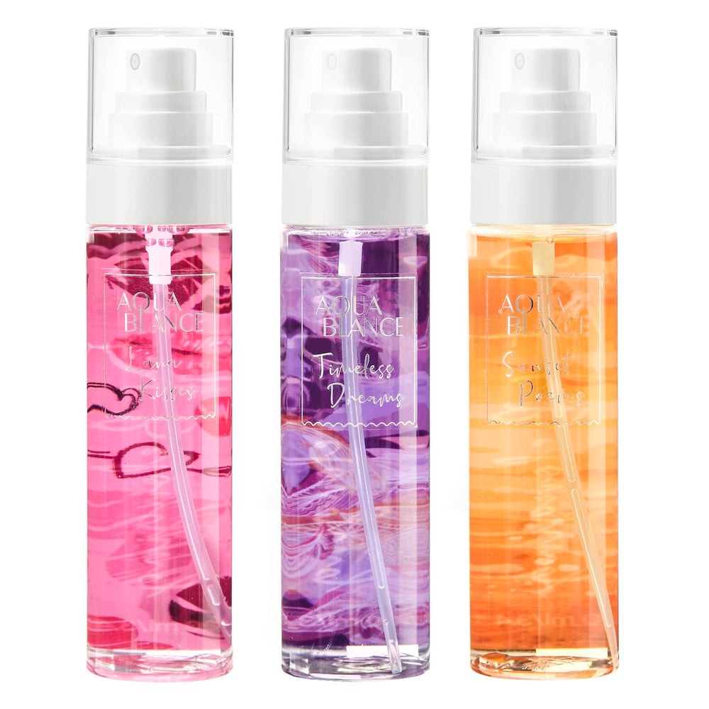 Aqua Blance Dreams fragrance mist packaging shows gift-ready presentation for celebrations.