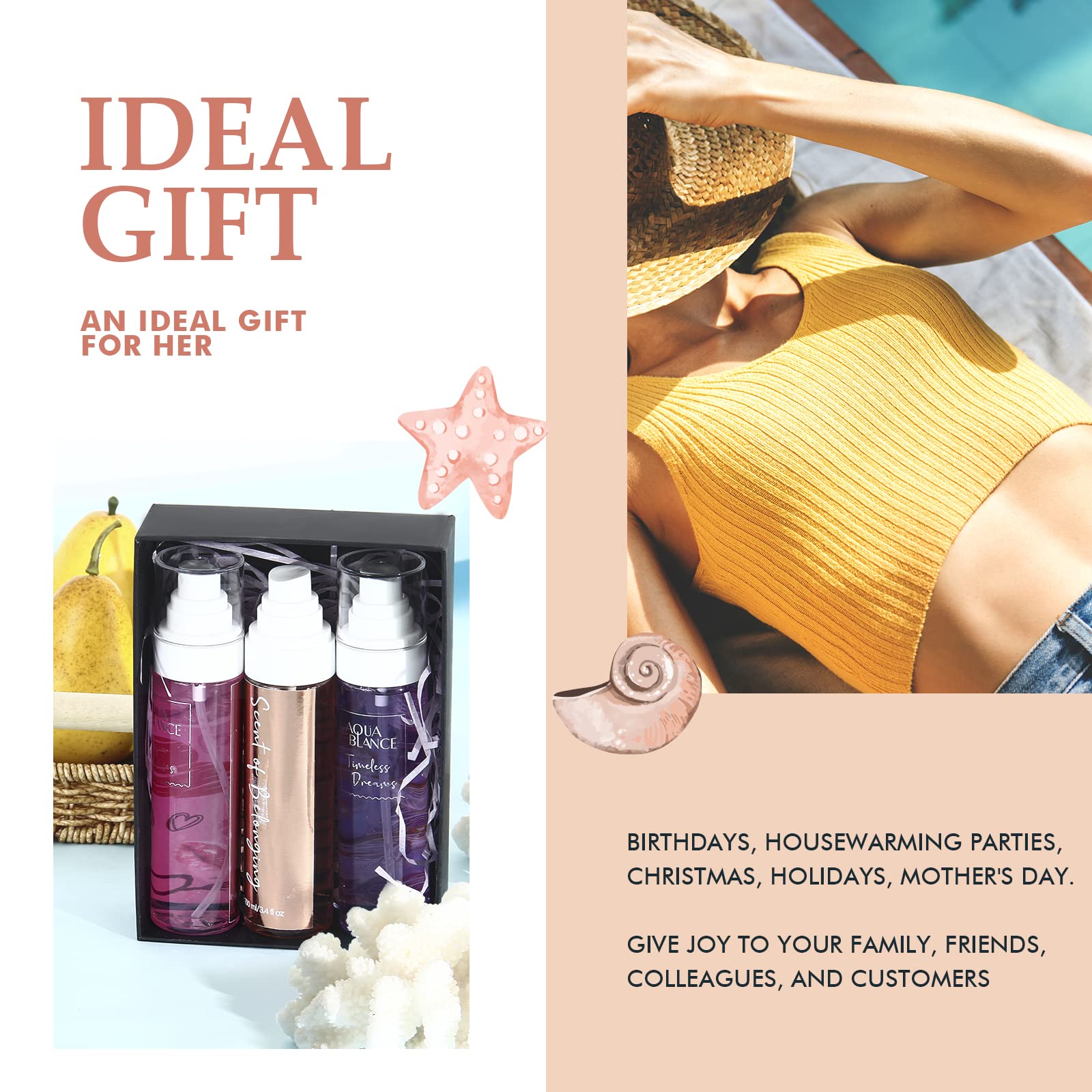 Aqua Blance Fragrance Mist application demonstrates quick refresh during busy mornings.
