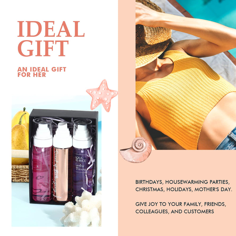 Aqua Blance Fragrance Mist application demonstrates quick refresh during busy mornings.