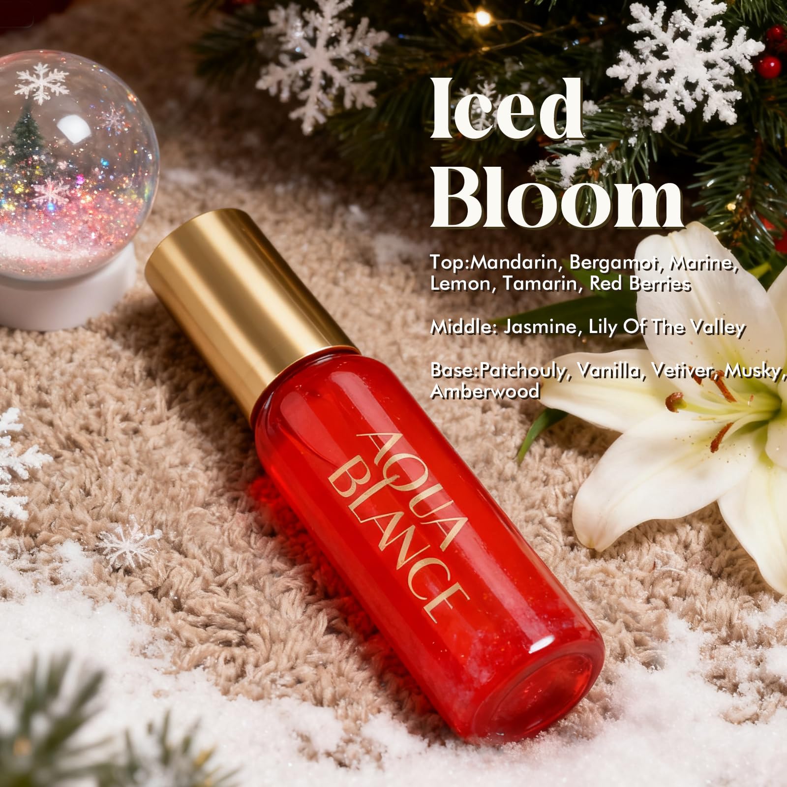 AQUA BLANCE Iced Bloom bottle—sparkling scent for a fresh, luminous mood.