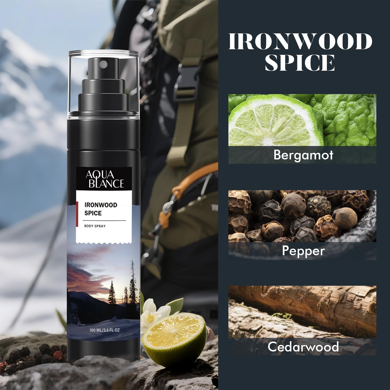 AQUA BLANCE Leather Citrus woods-suede blend for sharp, versatile scent