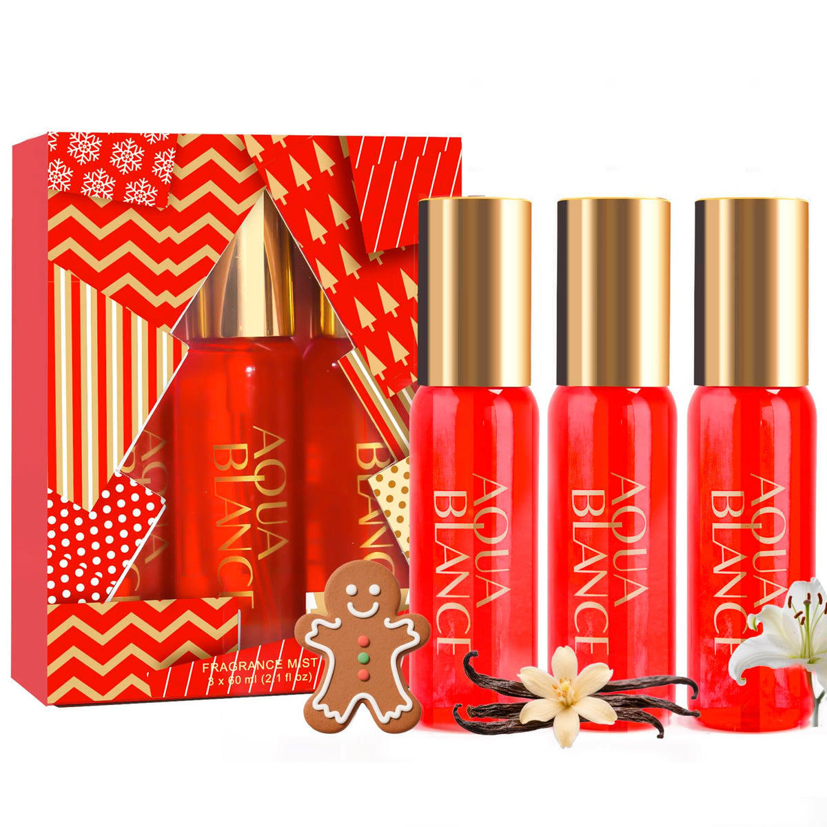 AQUA BLANCE Soft December bottle—refined winter scent for everyday elegance and lasting freshness.
