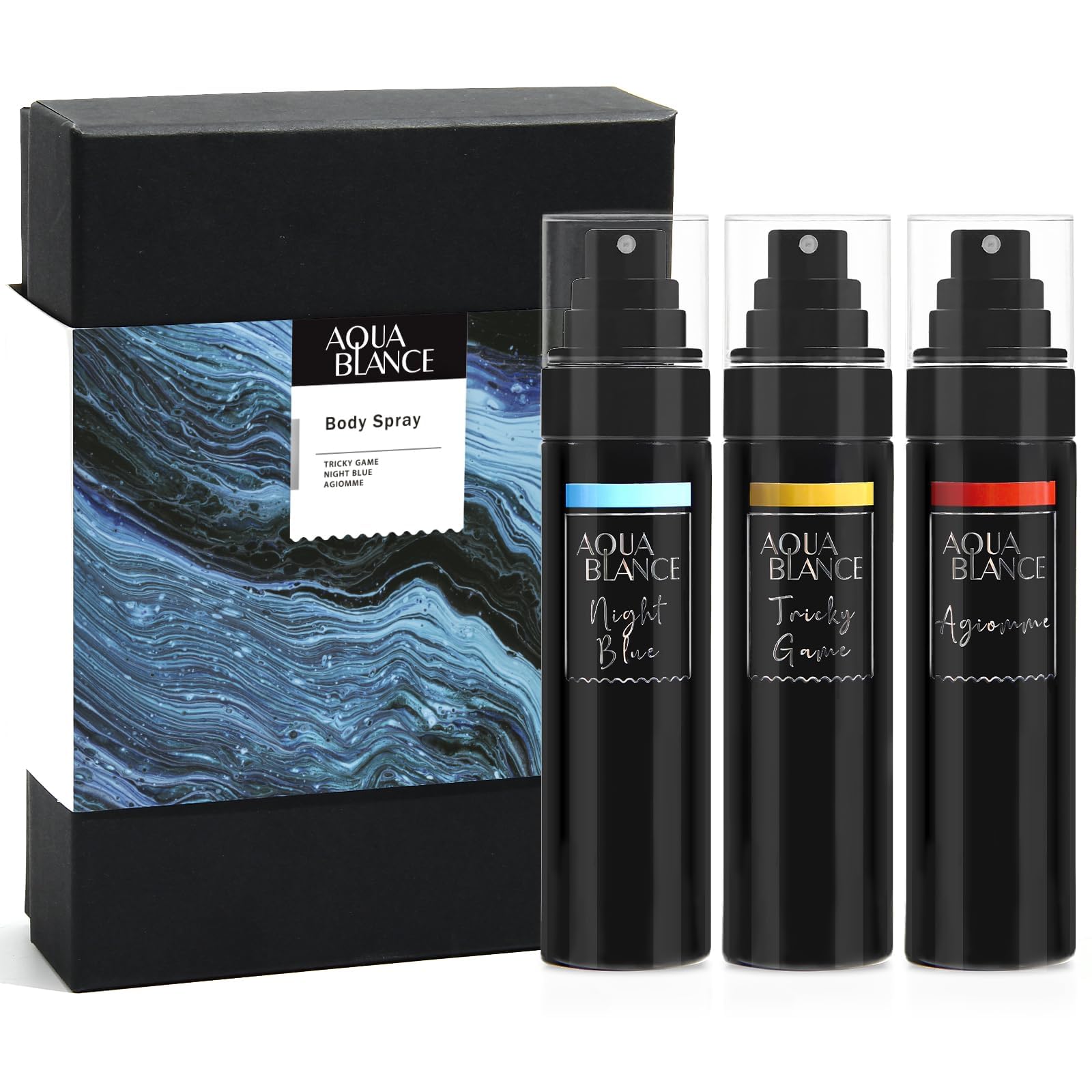 AQUA BLANCE Tricky Game bottle offering rugged fresh fragrance for daily confidence.