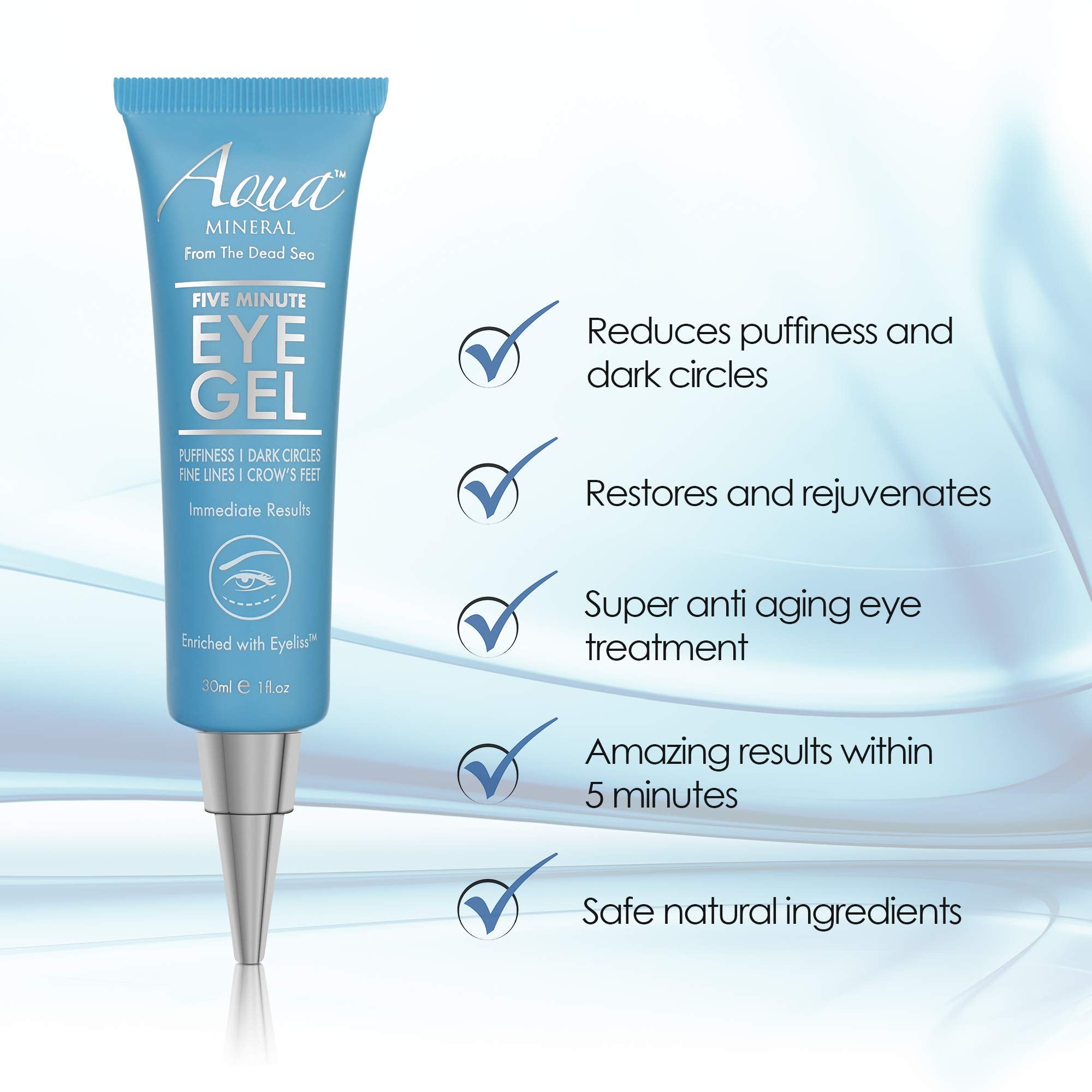 Hydrolyzed collagen supports elasticity in Aqua Mineral Puffy Eye Gel