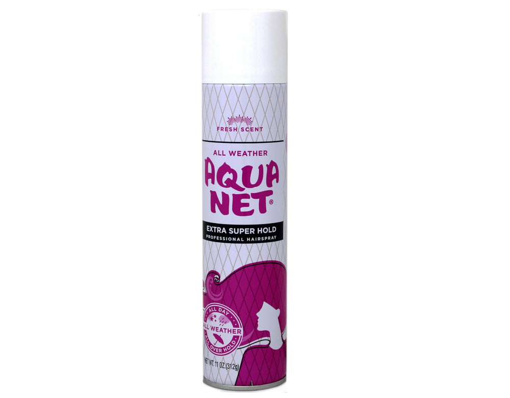 Person styling with Aqua Net to demonstrate hold and versatility