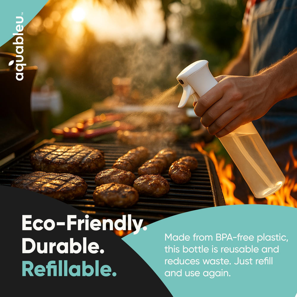 Aquableu 10oz bottle shown with ergonomic trigger for comfortable, leak-free spraying.