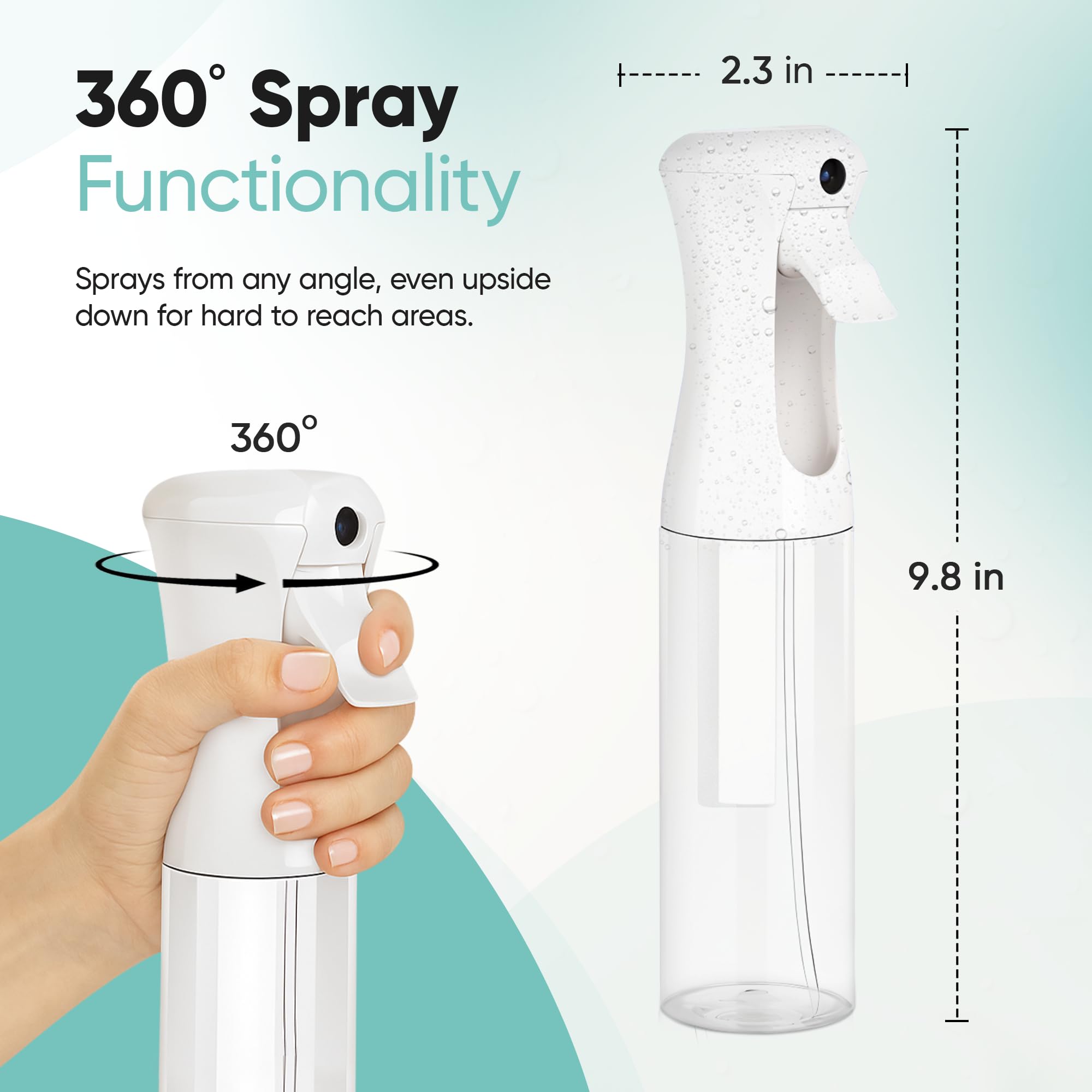 Aquableu spray bottle for plant care, provides even mist for gentle watering.