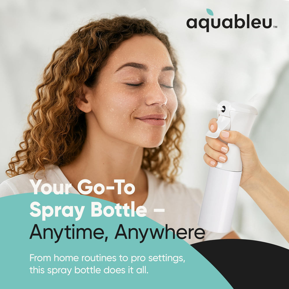 Aquableu pet-care mist bottle for gentle daily refresh.
