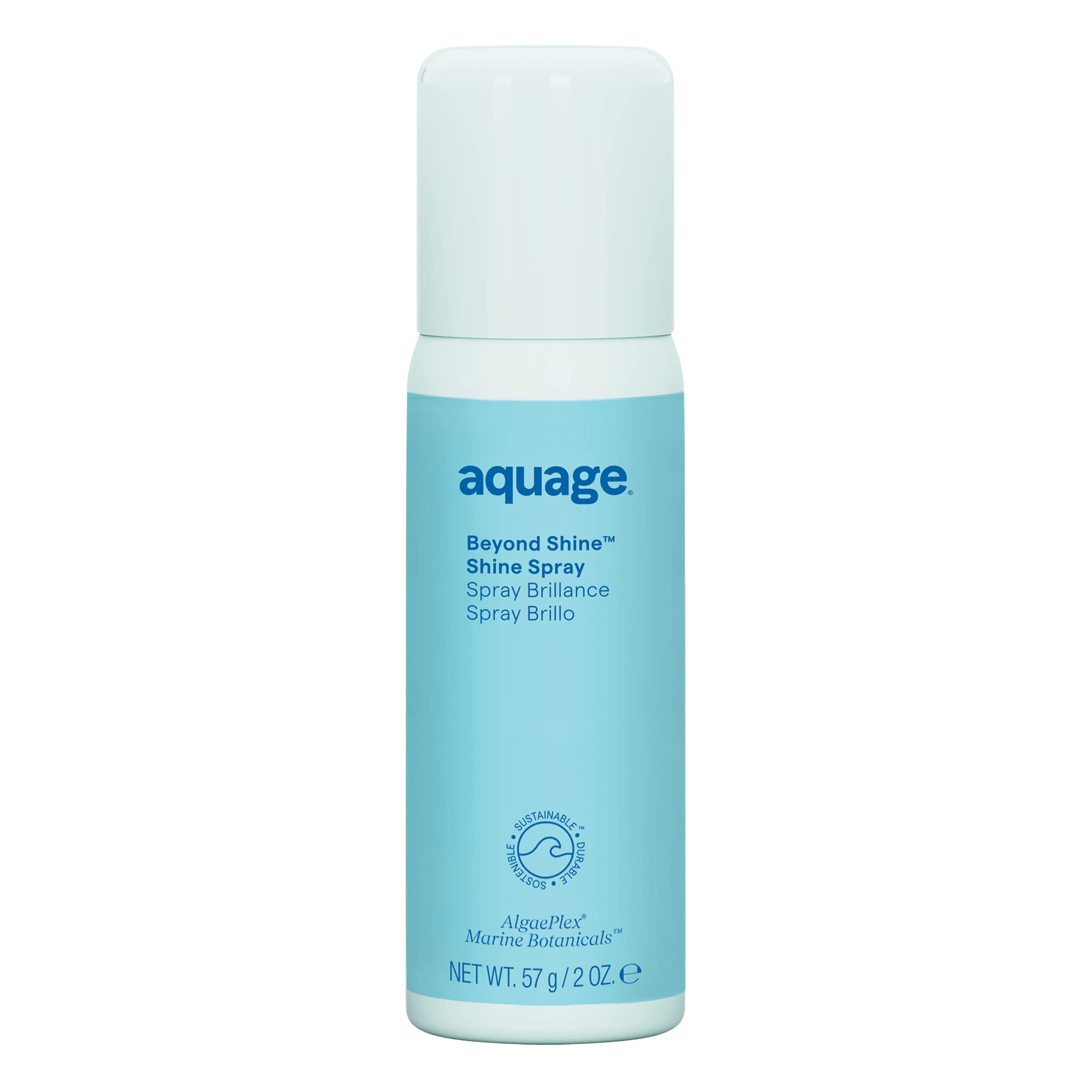 Aquage Beyond Shine bottle-pour demonstrates radiant gloss while enhancing smoothness.