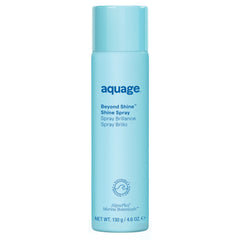 Aquage Beyond Shine fine-mist silkening spray bottle adds radiant gloss to finished looks.
