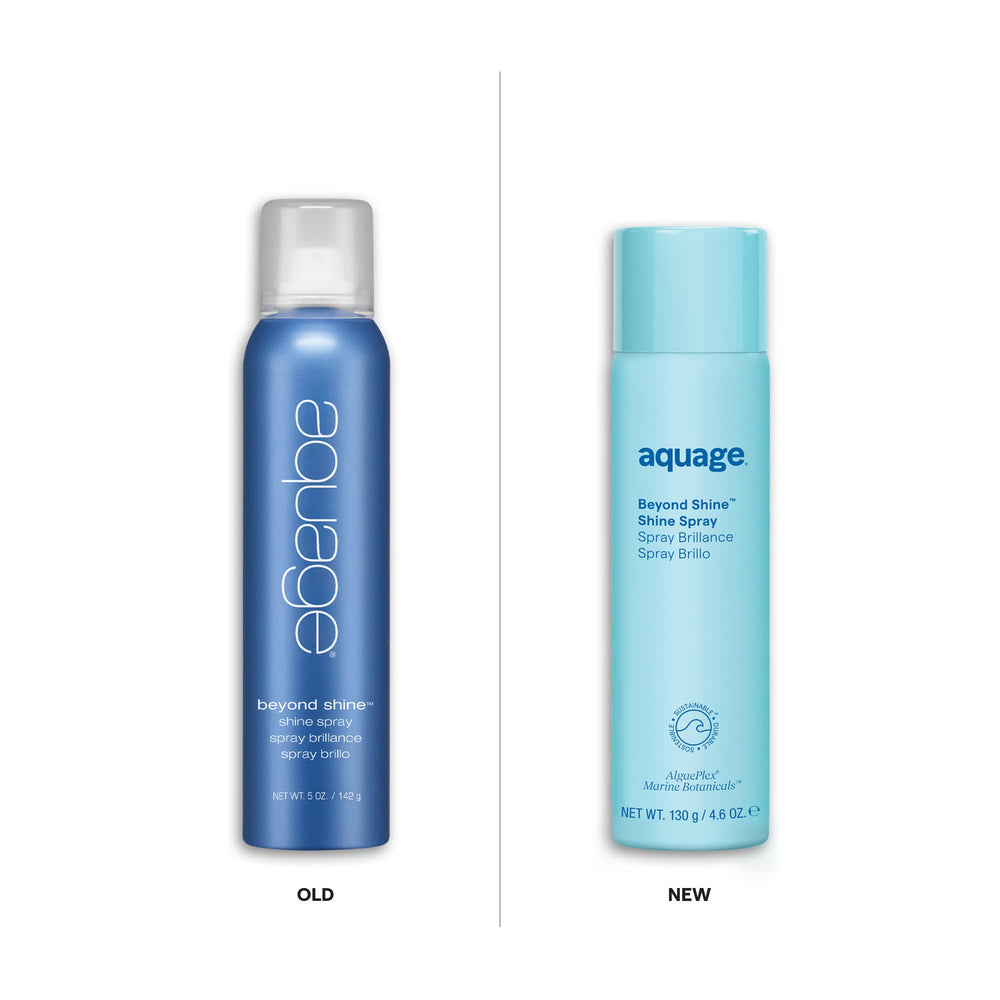 Aquage Beyond Shine gloss-on-finish creates a sleek look on completed styling.