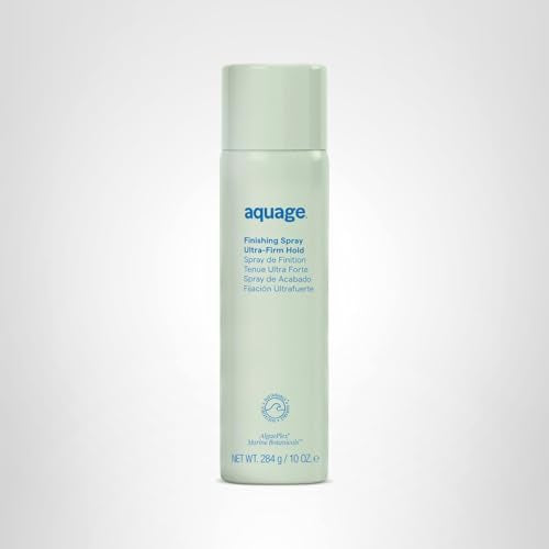 Aquage Finishing Spray packaging shows 10 oz size on shelf