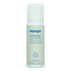 Aquage Finishing Spray ultra-fine mist delivers smooth, buildable hold.