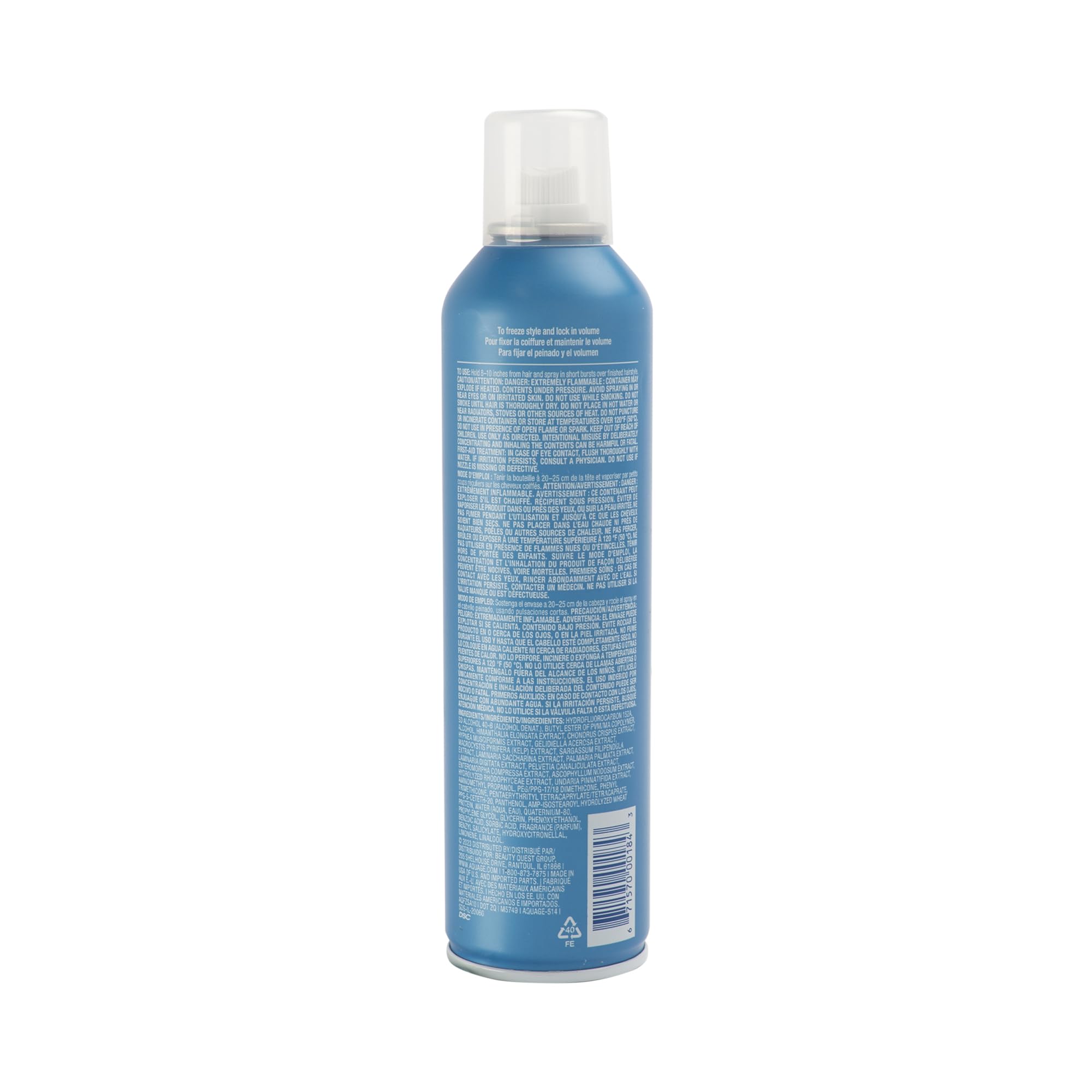 Aquage Freezing Spray sprays a fine mist for quick hold without stiffness.