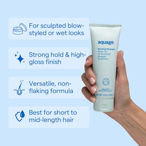 Aquage Molding Megagel hands applying gel for precise styling and control.