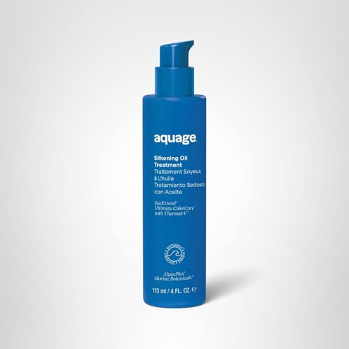 Color-safe Aquage SeaExtend Silkening Oil Treatment for color-treated hair with invisible finish
