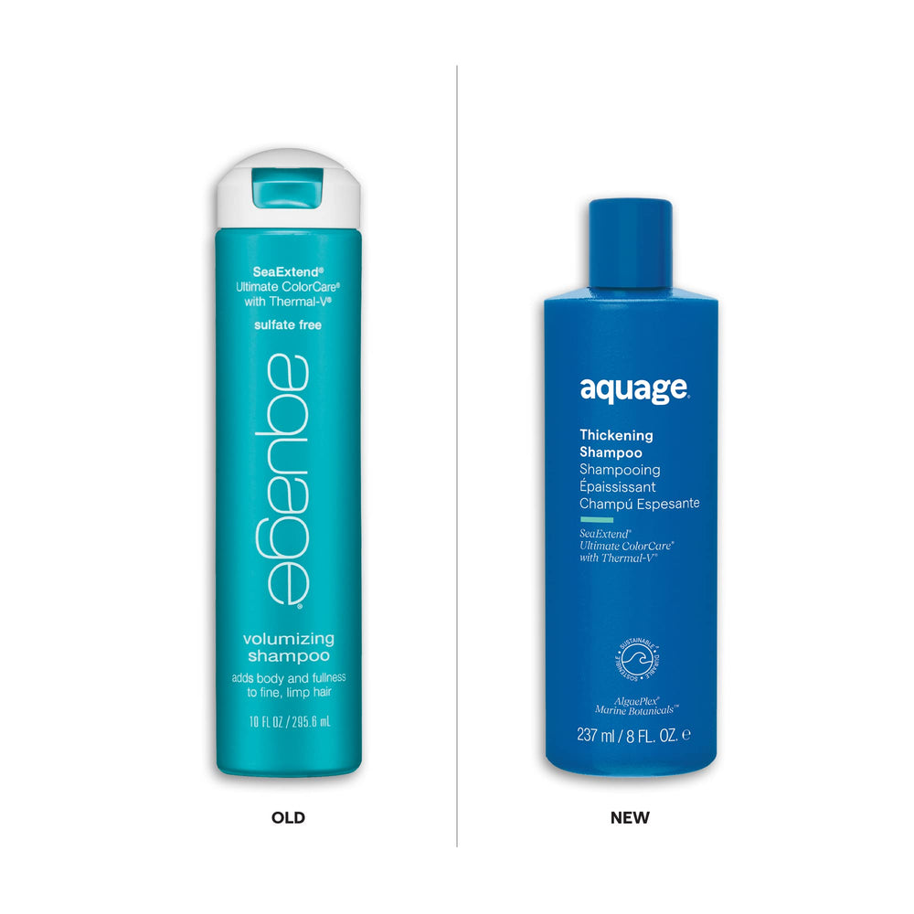 Aquage SeaExtend Thermal-V Technology shield indicates heat protection during styling