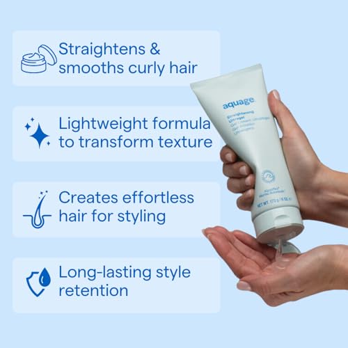 Aquage Straightening Ultragel bottle-open shows smooth gel texture for quick smoothing.