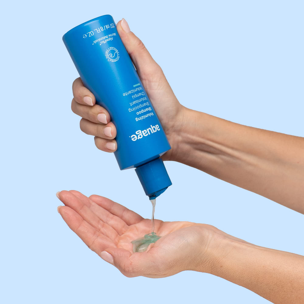 Aquage Volumizing Shampoo color-safe icon signals protection for color-treated hair.