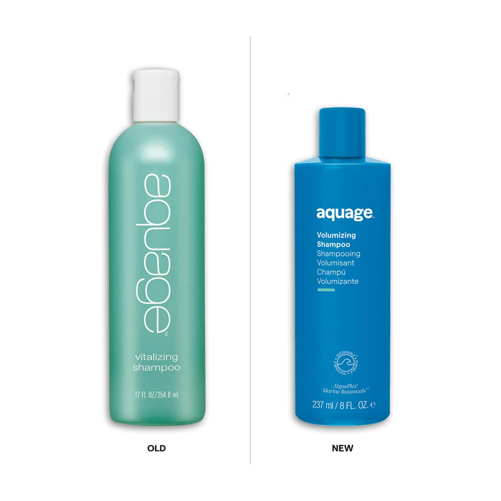 Aquage Volumizing Shampoo lather on hair demonstrates gentle cleansing for frizz-prone locks.