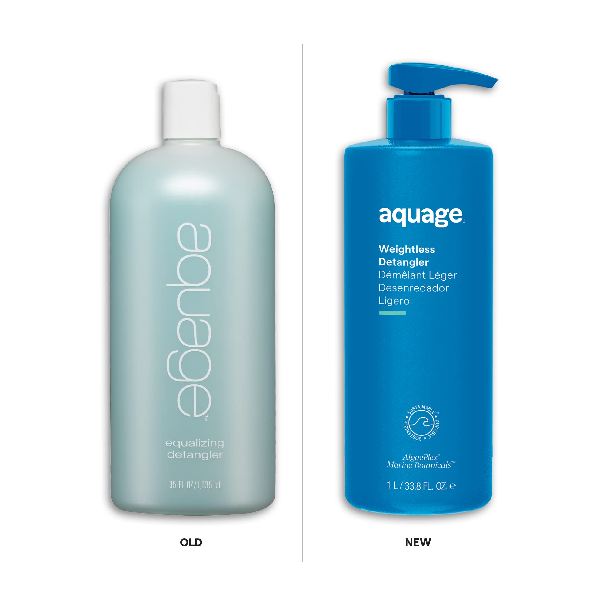 Aquage Weightless Detangler being applied to hair for easy detangling.