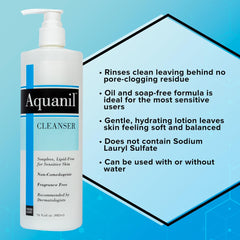 Aquanil fragrance-free cleanser close-up—fragrance-free formula minimizes irritation while cleansing effectively.
