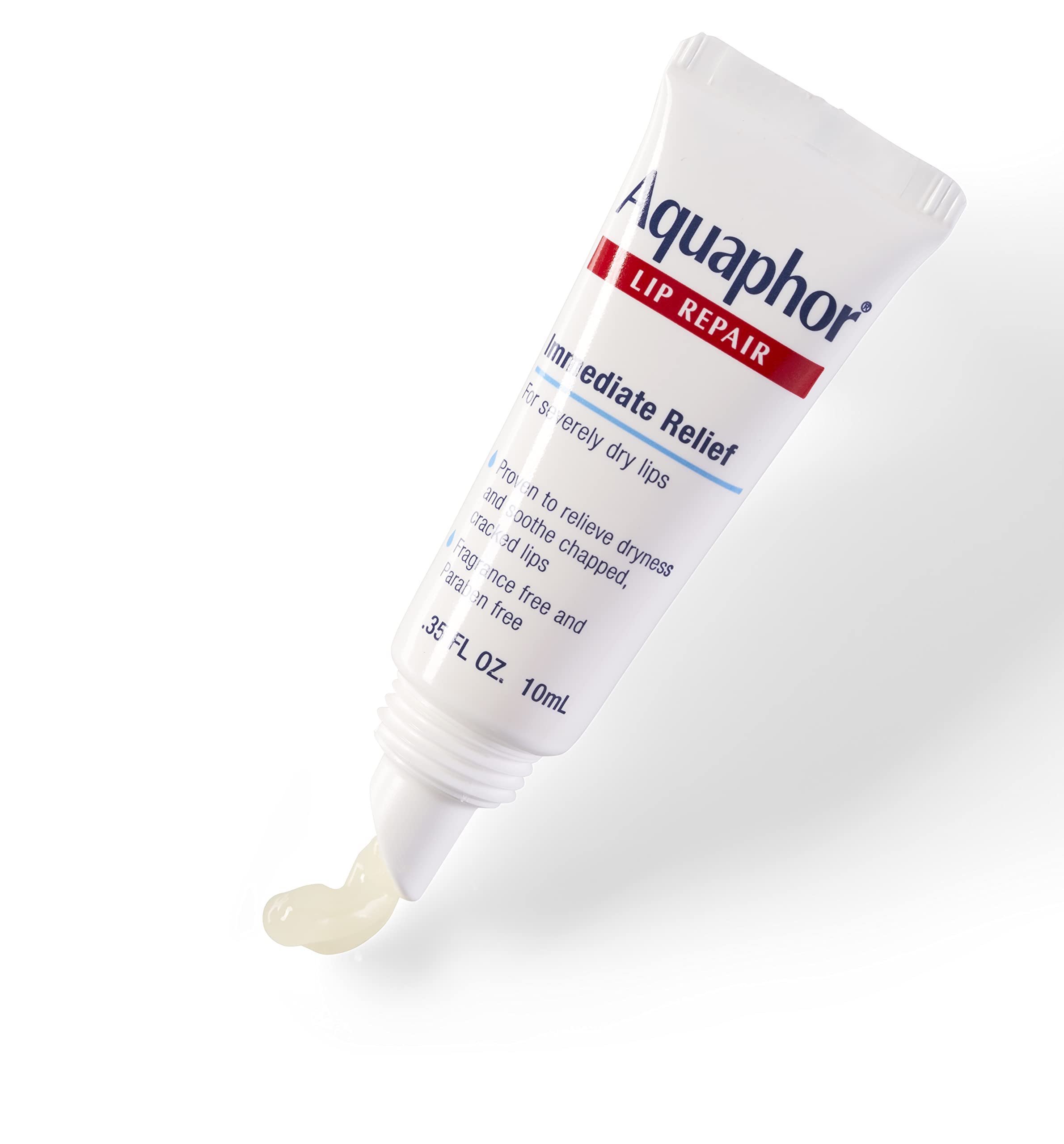 Application of Aquaphor on lips showing immediate soothing benefit