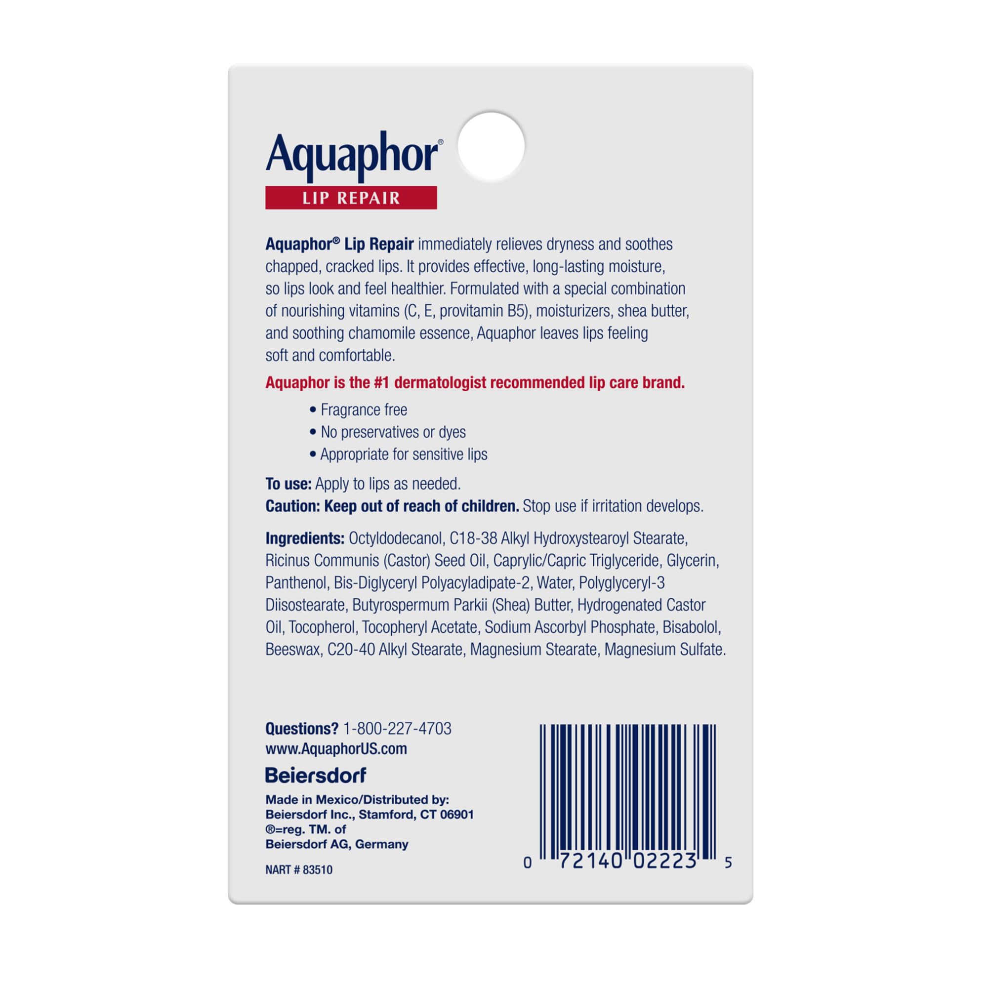 Aquaphor tube in a pocket demonstrating on-the-go lip protection