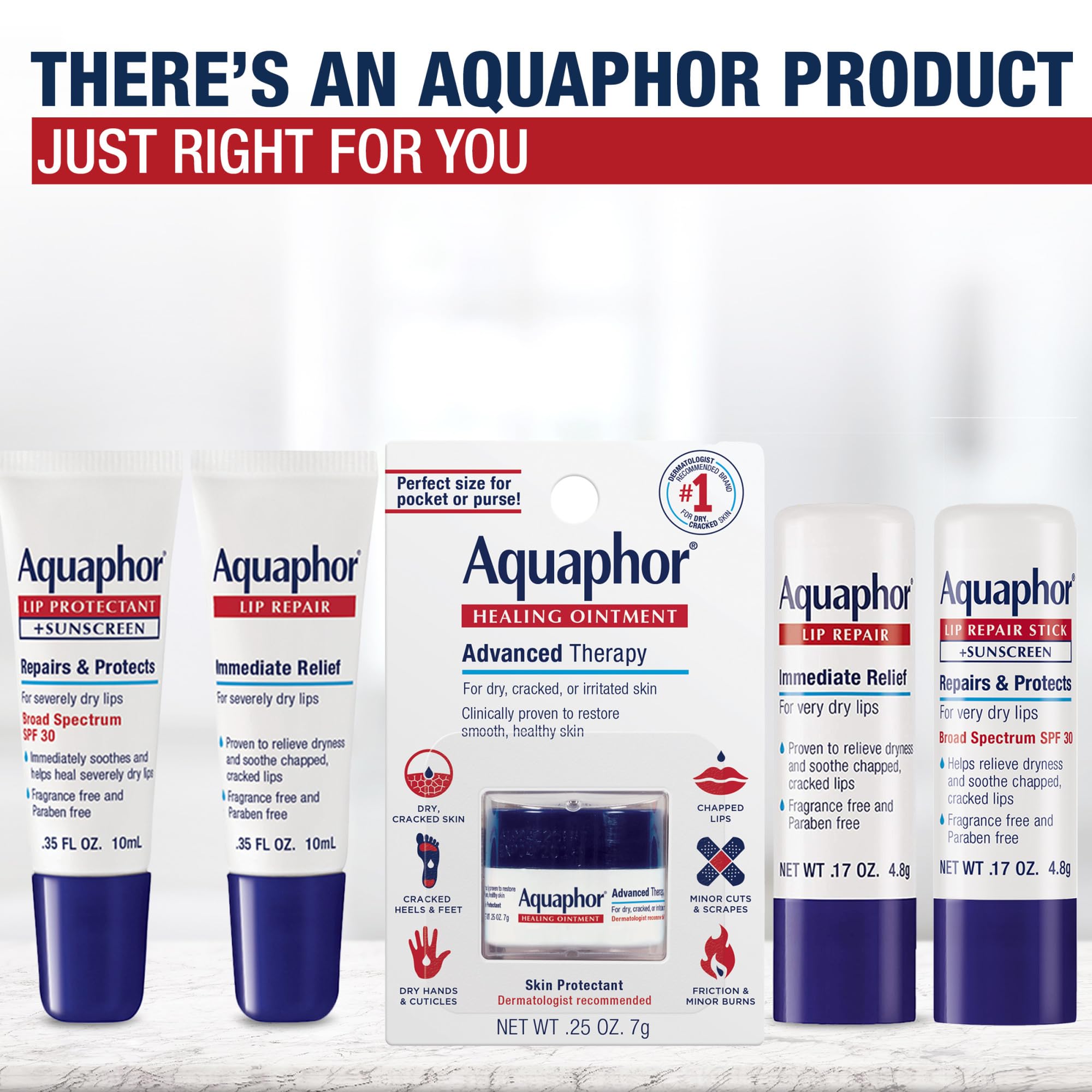 Shea butter and chamomile imagery with Aquaphor highlighting nourishing ingredients