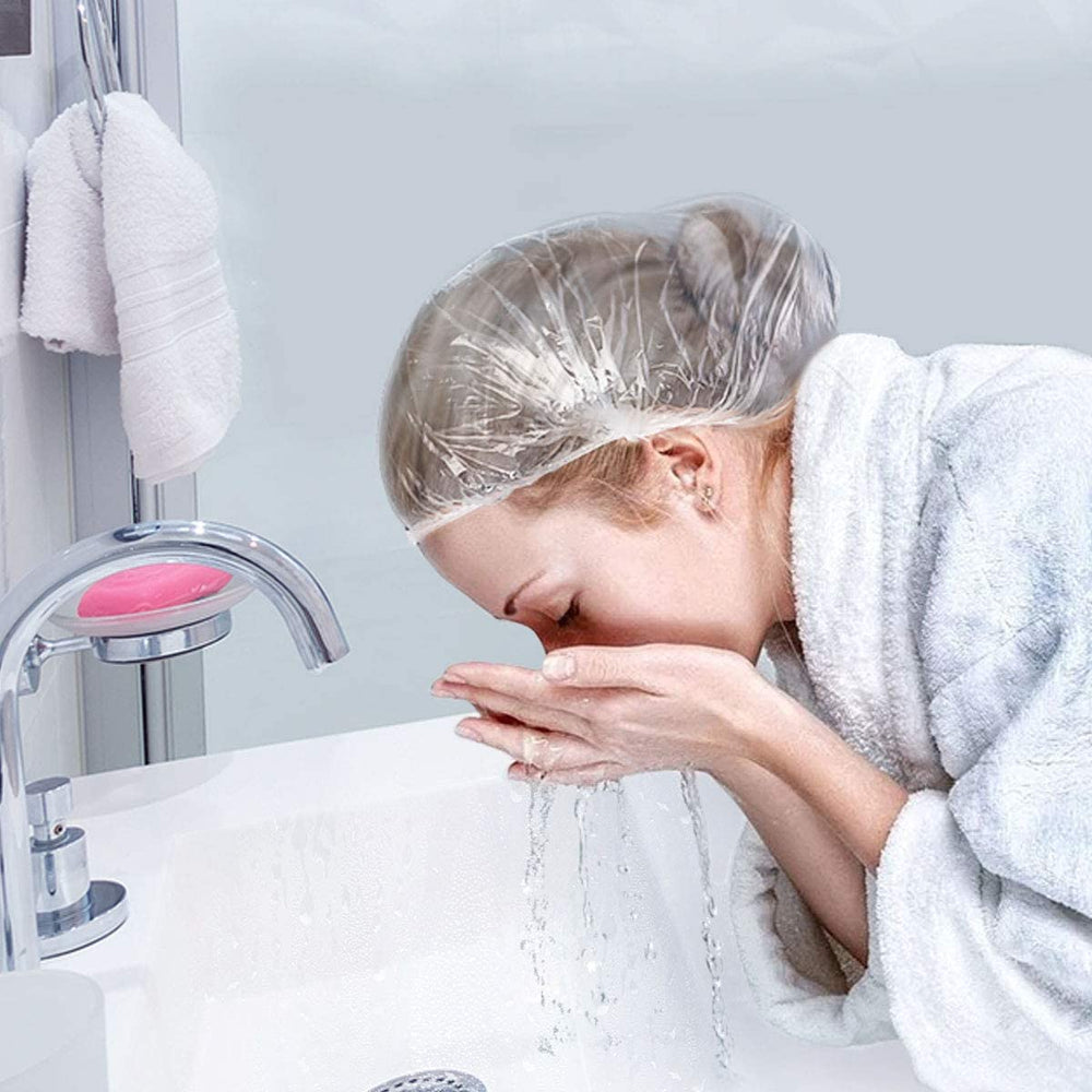 Aquior clear cap protects hair during washing or conditioning.