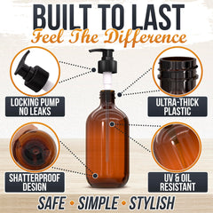 Aquue amber bottles set includes three wide-mouth refilling-friendly containers.