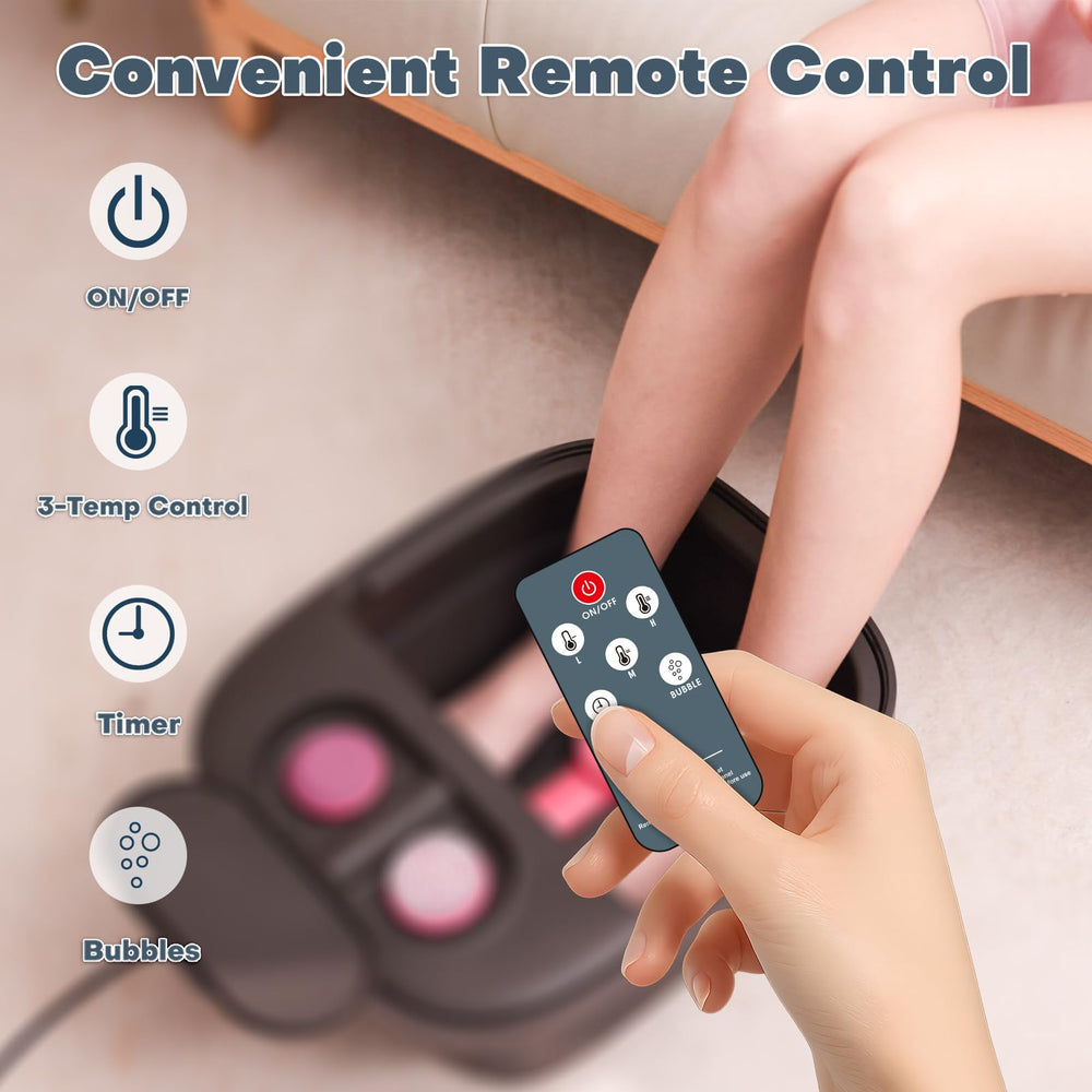 Aqvesane foot bath heating and bubble therapy display for soothing at-home spa experiences.