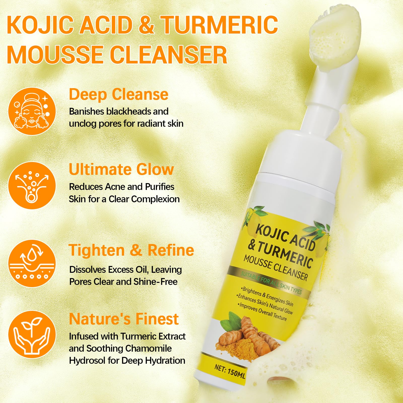 A r b c r n Turmeric Cleanser ingredients turmeric honey, nourishing touch during cleansing.
