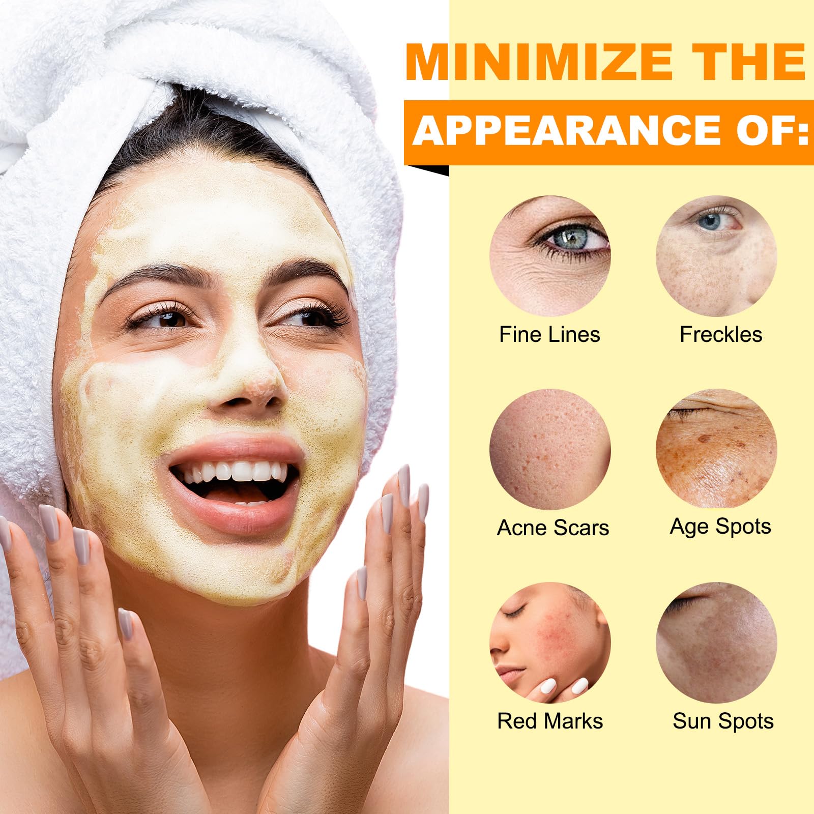 A r b c r n Turmeric Cleanser texture, airy foam that rinses clean without residue.