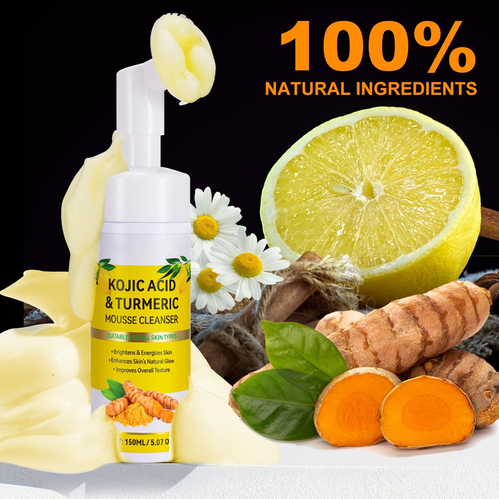 A r b c r n Turmeric Cleanser usage in circular massage, effective cleansing routine.