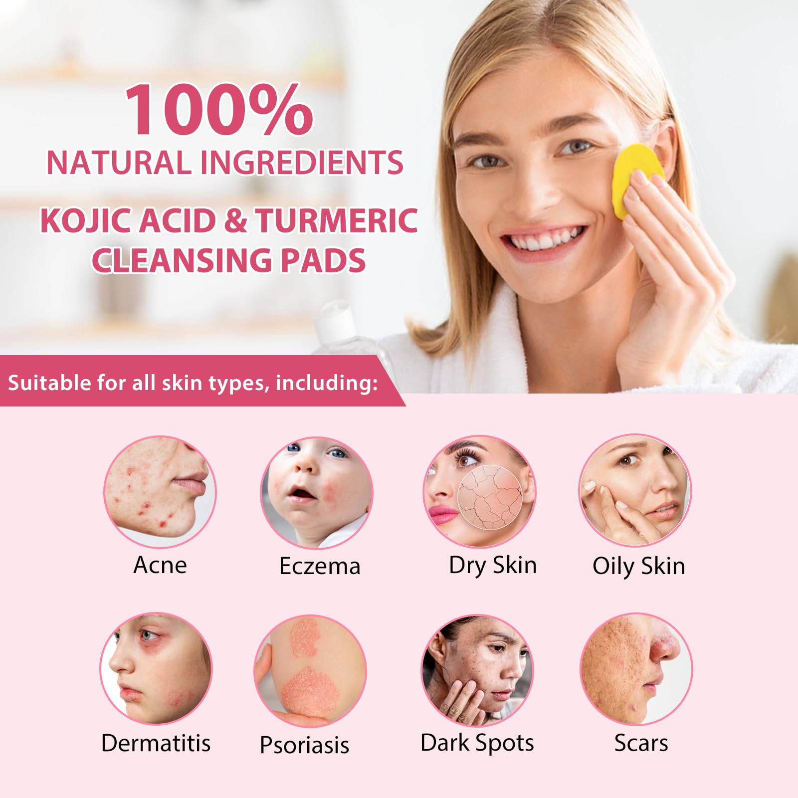 A r b c r n Turmeric Cleansing Pads ingredients turmeric kojic for brightening prep.