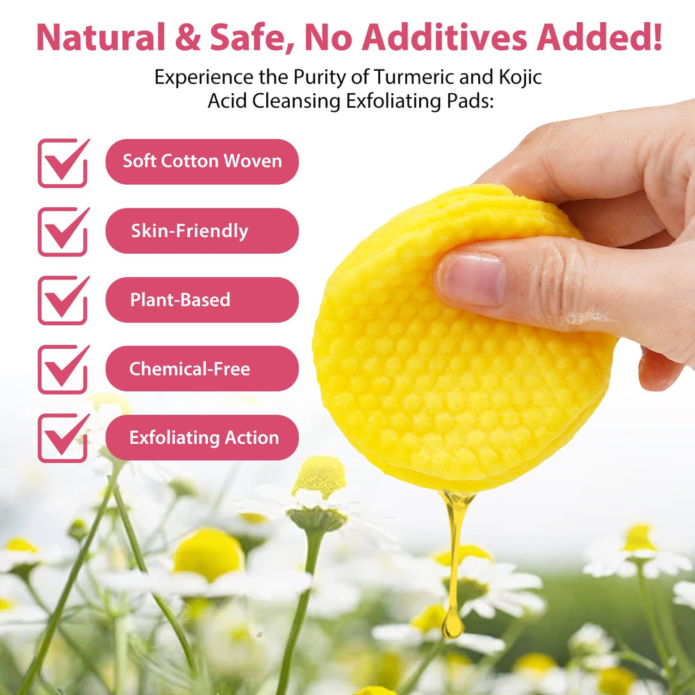 A r b c r n Turmeric Cleansing Pads used on face shows gentle cleansing for sensitive skin.