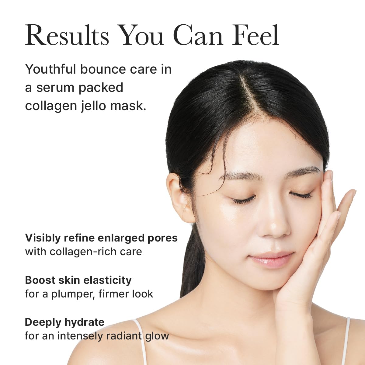 ARENCIA Red Collagen Jello Mask closeup texture emphasizes jelly glow and moisture-rich look.