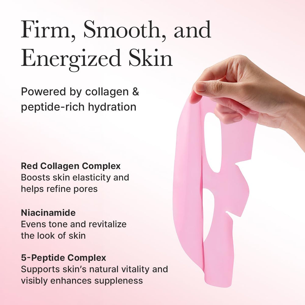 ARENCIA Red Collagen Jello Mask overnight routine image suggests easy nightly skincare ritual.