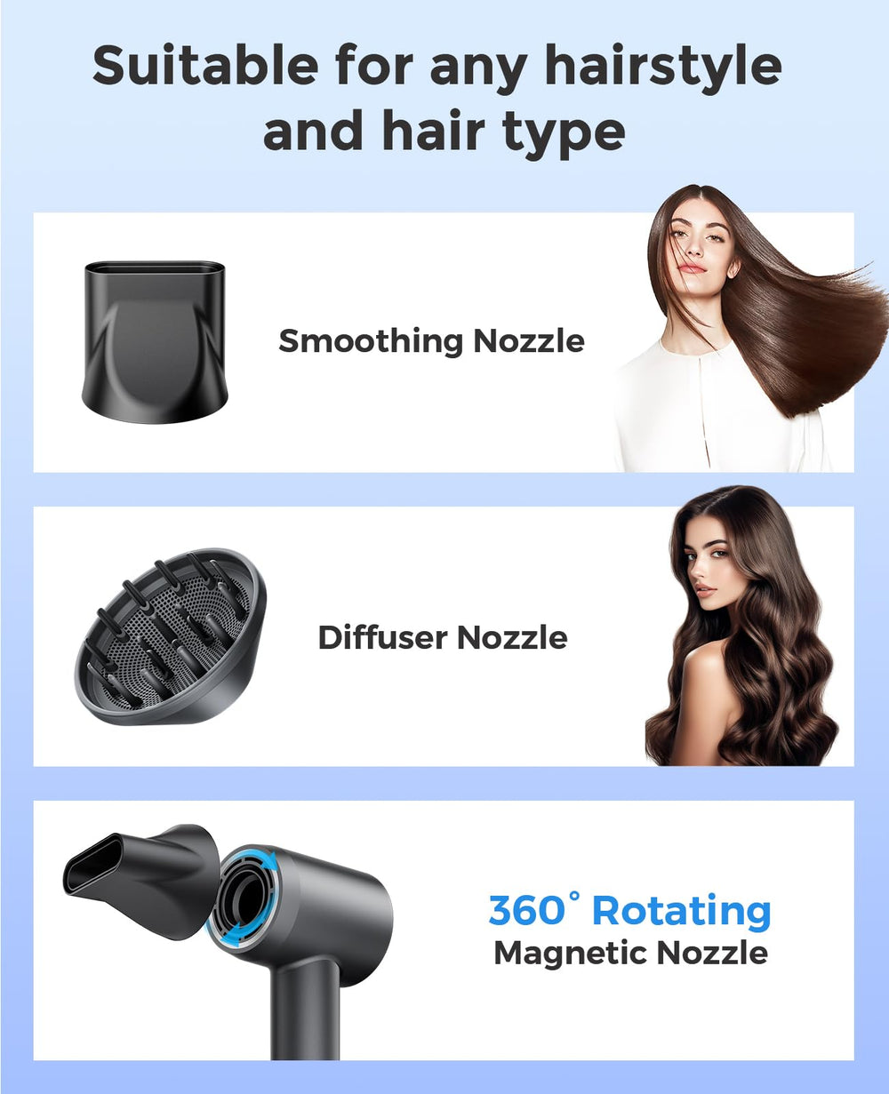ARAS Hair Dryer on-the-go design is travel-friendly with dual nozzles