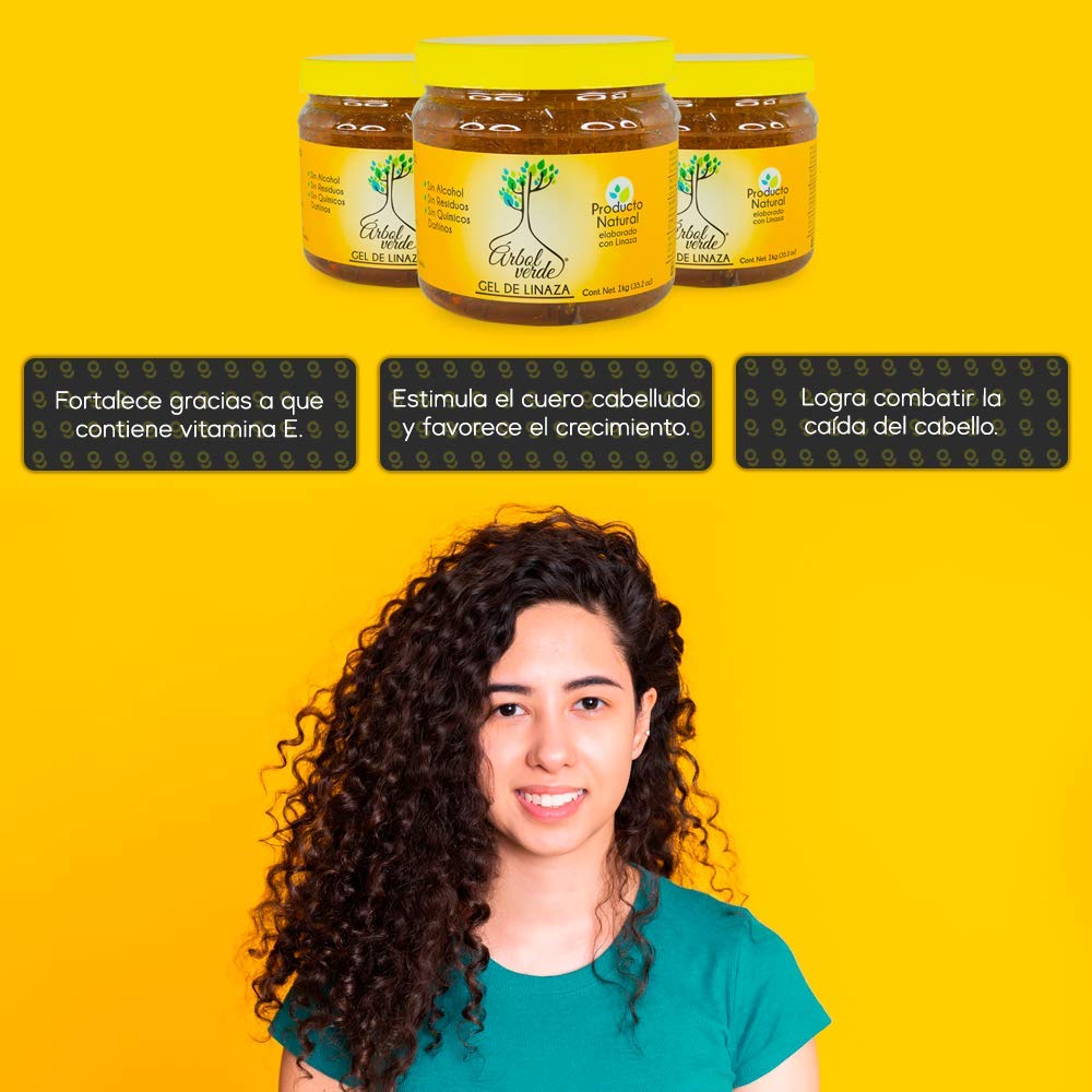 Arbol Verde Linseed Hair Gel dispense shot suggests easy, controlled application.