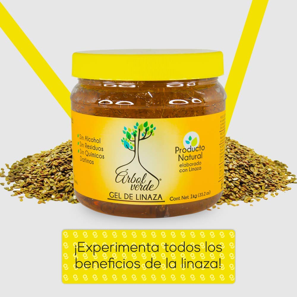 Arbol Verde Linseed Hair Gel in hands demonstrates light hold and sheen.