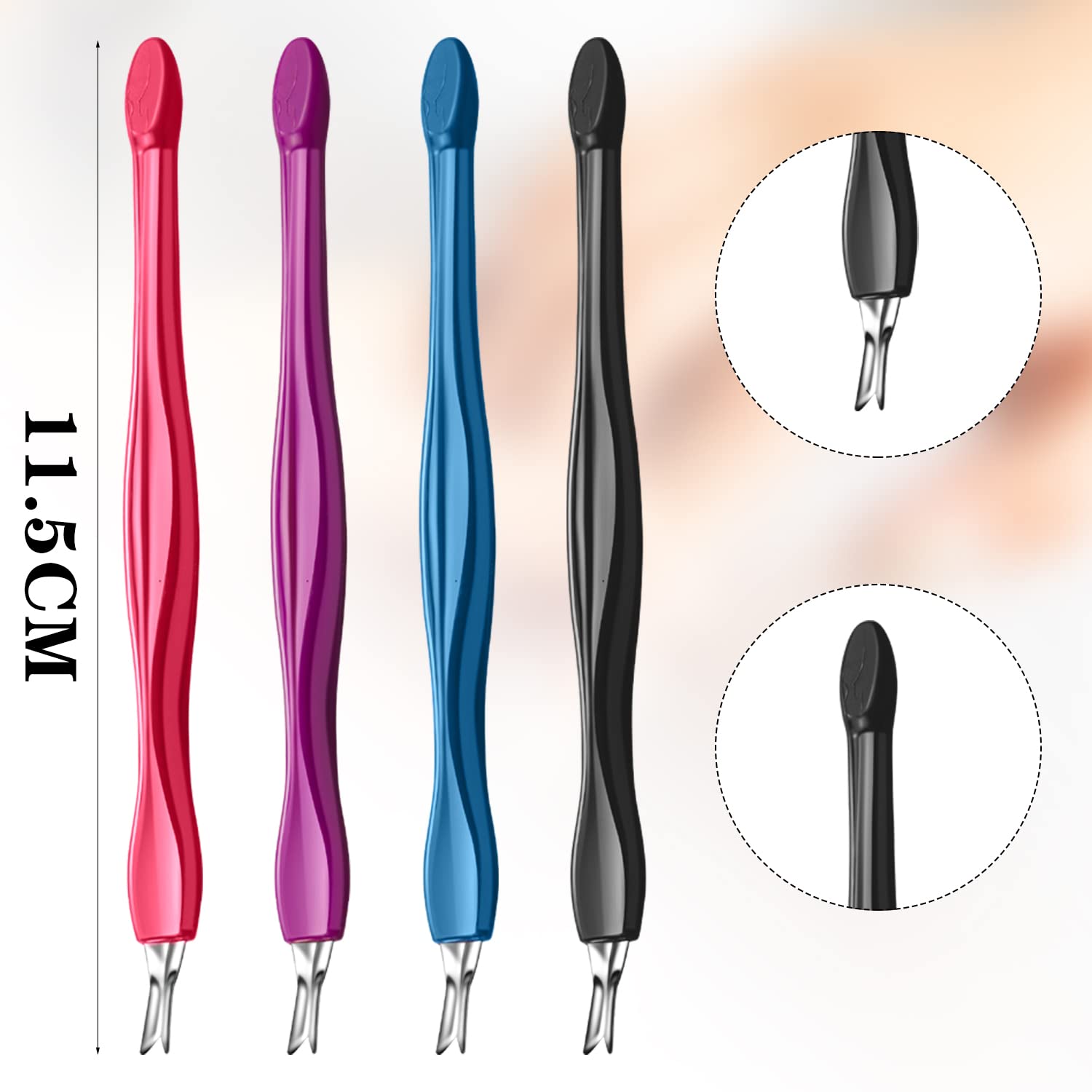 Arbootjin cuticle pusher handle closeup showing non-slip grip for precise trimming.